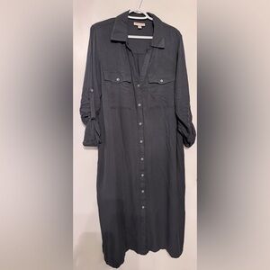 Navy shirt dress with pockets